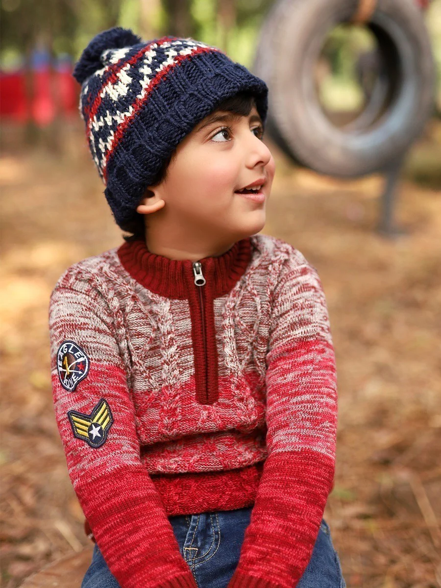 Boy's Maroon Red Sweater - EBTSWT20-002 - Image 4