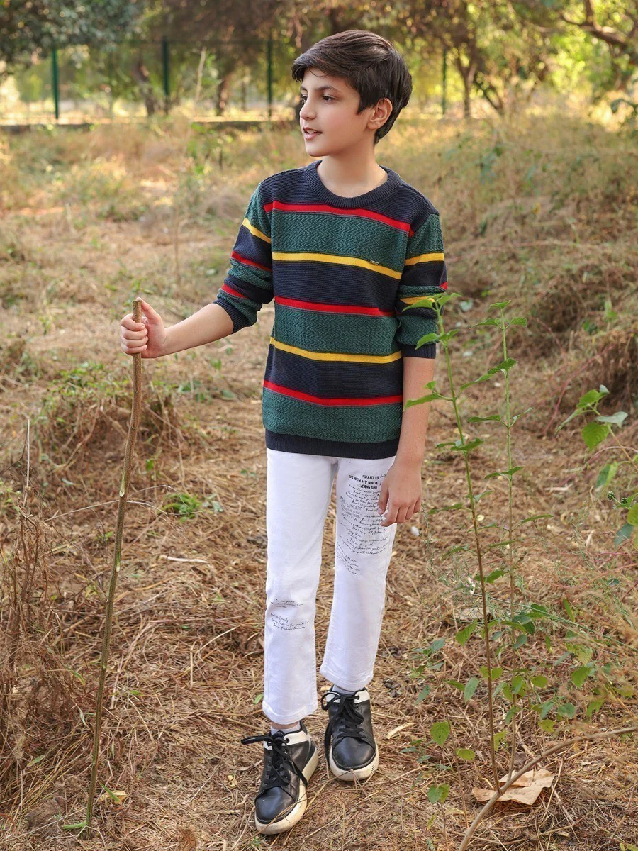 Boy's Bottle Green Sweater - EBTSWT20-015 - Image 2