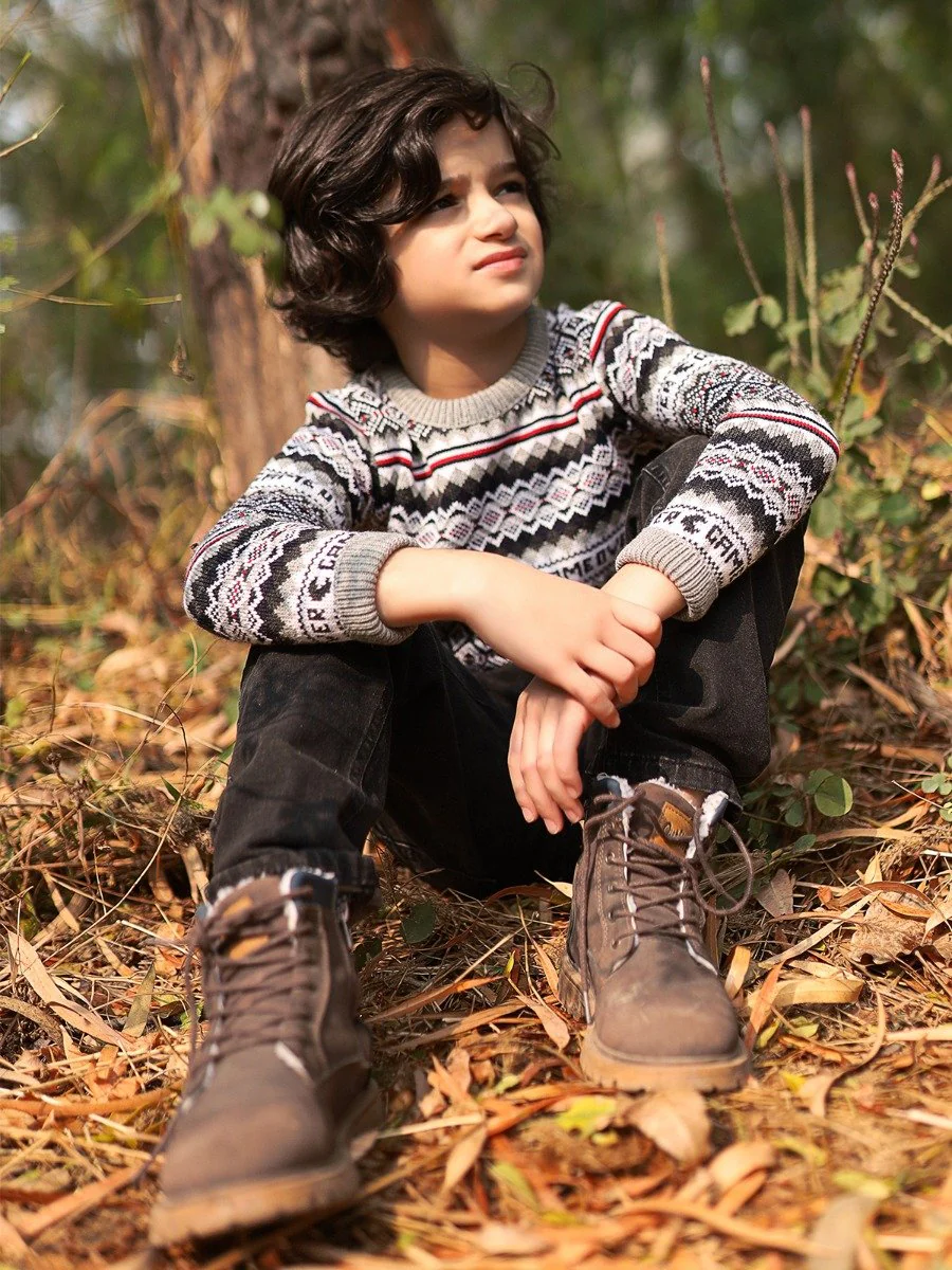 Boy's Heather Grey Sweater - EBTSWT20-016 - Image 3