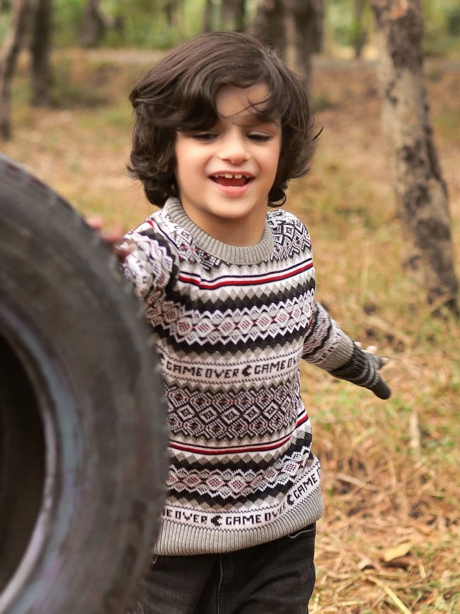 Boy's Heather Grey Sweater - EBTSWT20-016 - Image 4