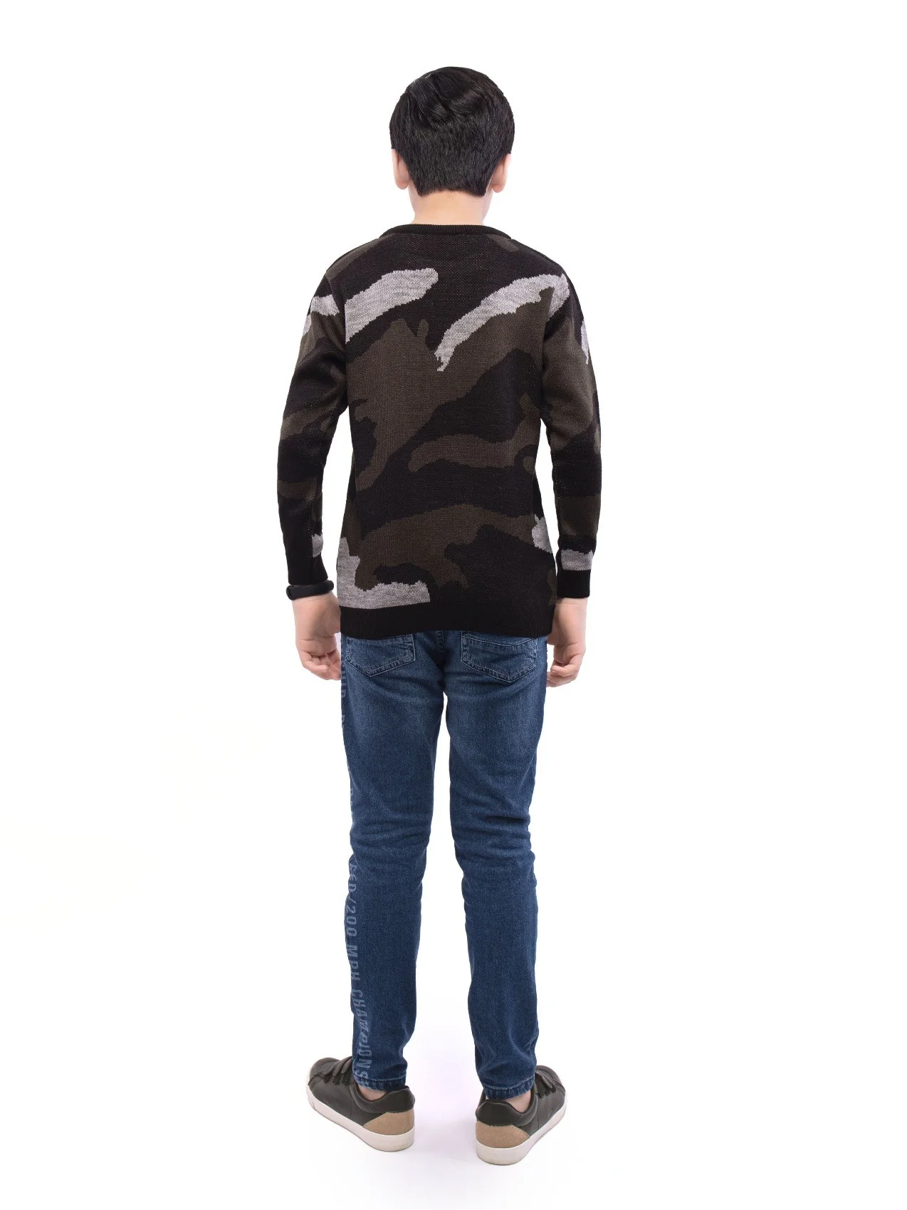 Boy's Olive & Black Sweater - EBTSWT21-001 - Image 3