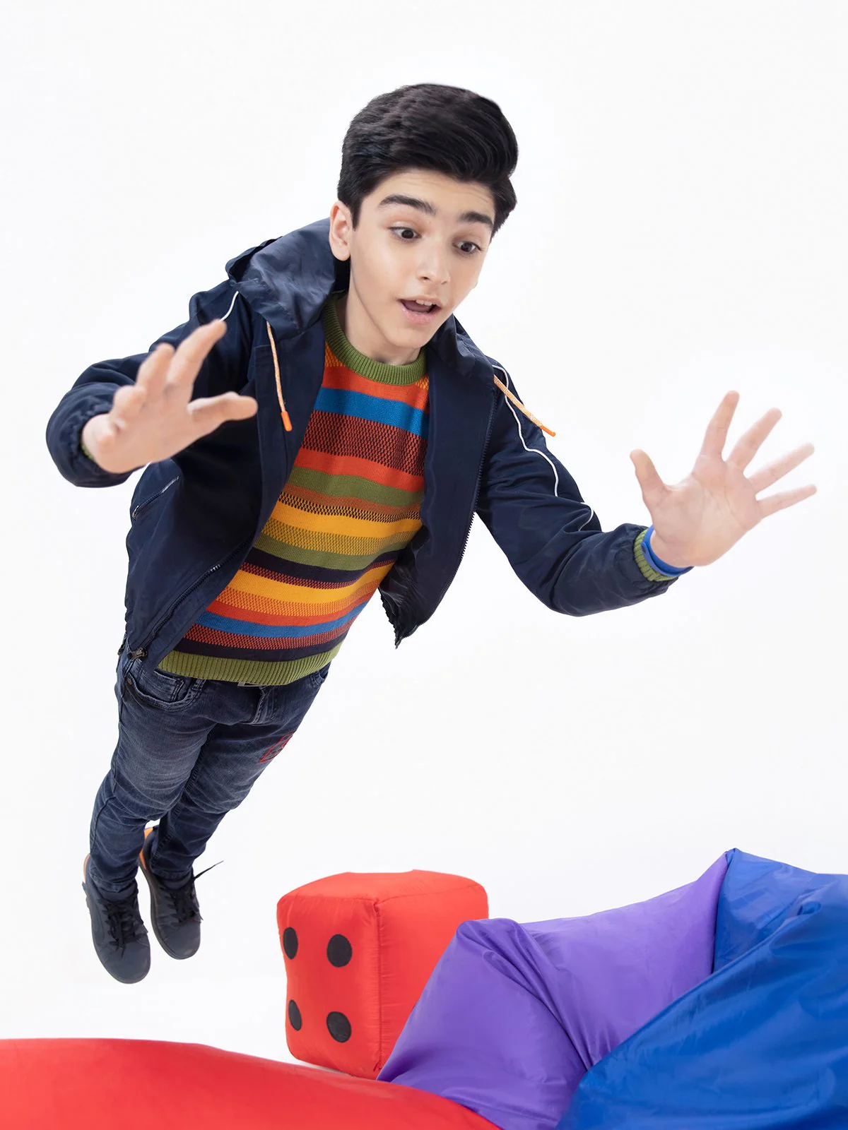 Boy's Orange Multi Sweater - EBTSWT21-006 - Image 2