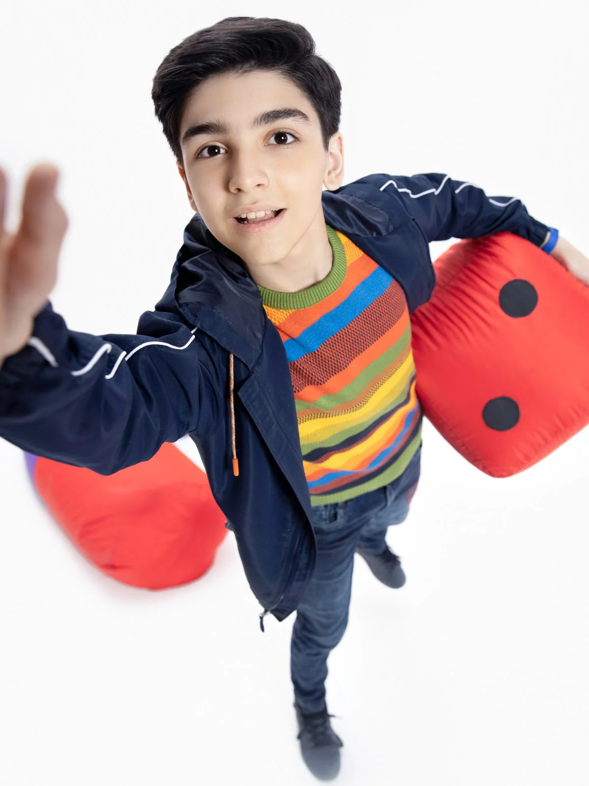 Boy's Orange Multi Sweater - EBTSWT21-006 - Image 3