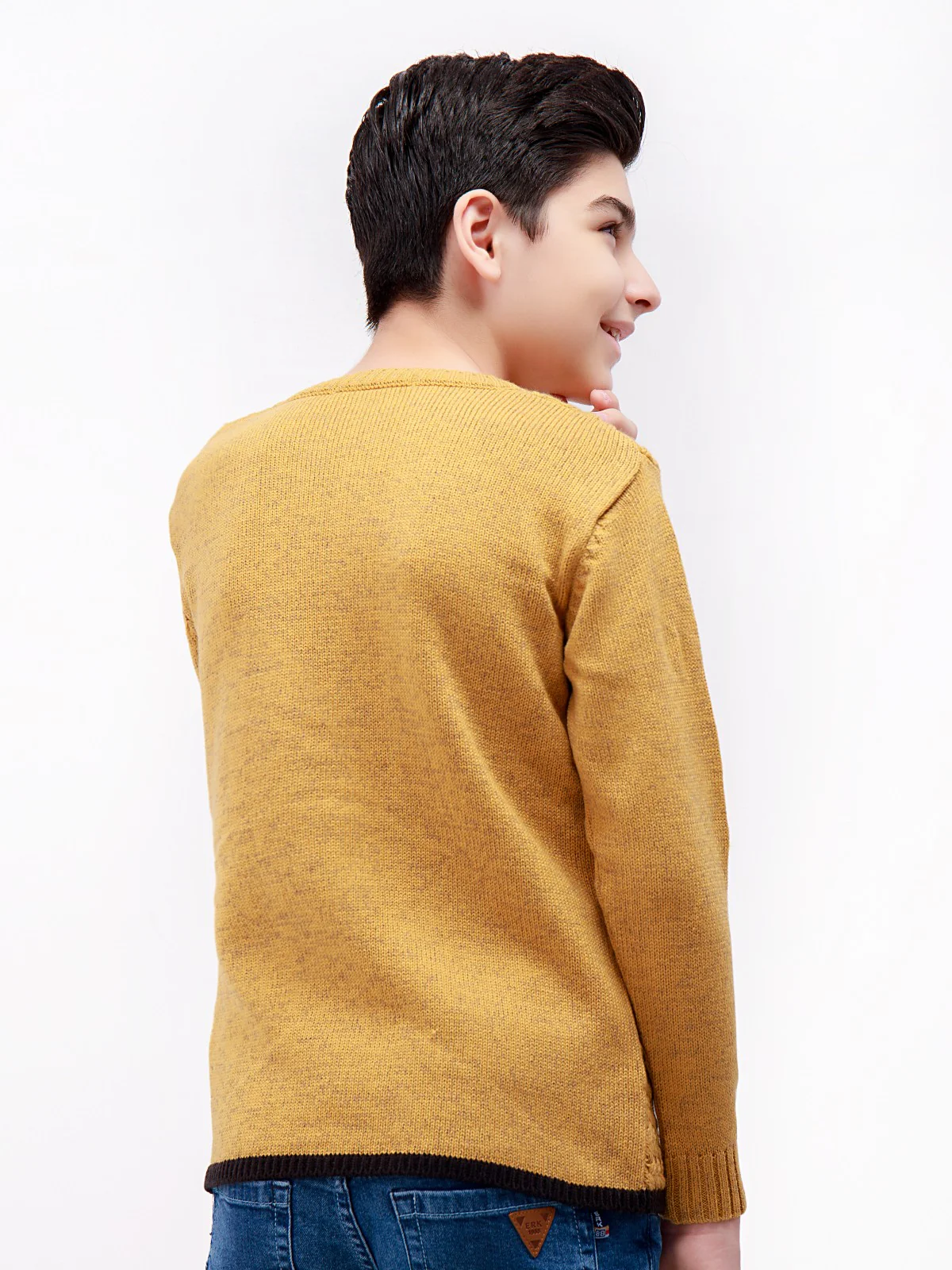 Boy's Mustard Sweater - EBTSWT21-007 - Image 3