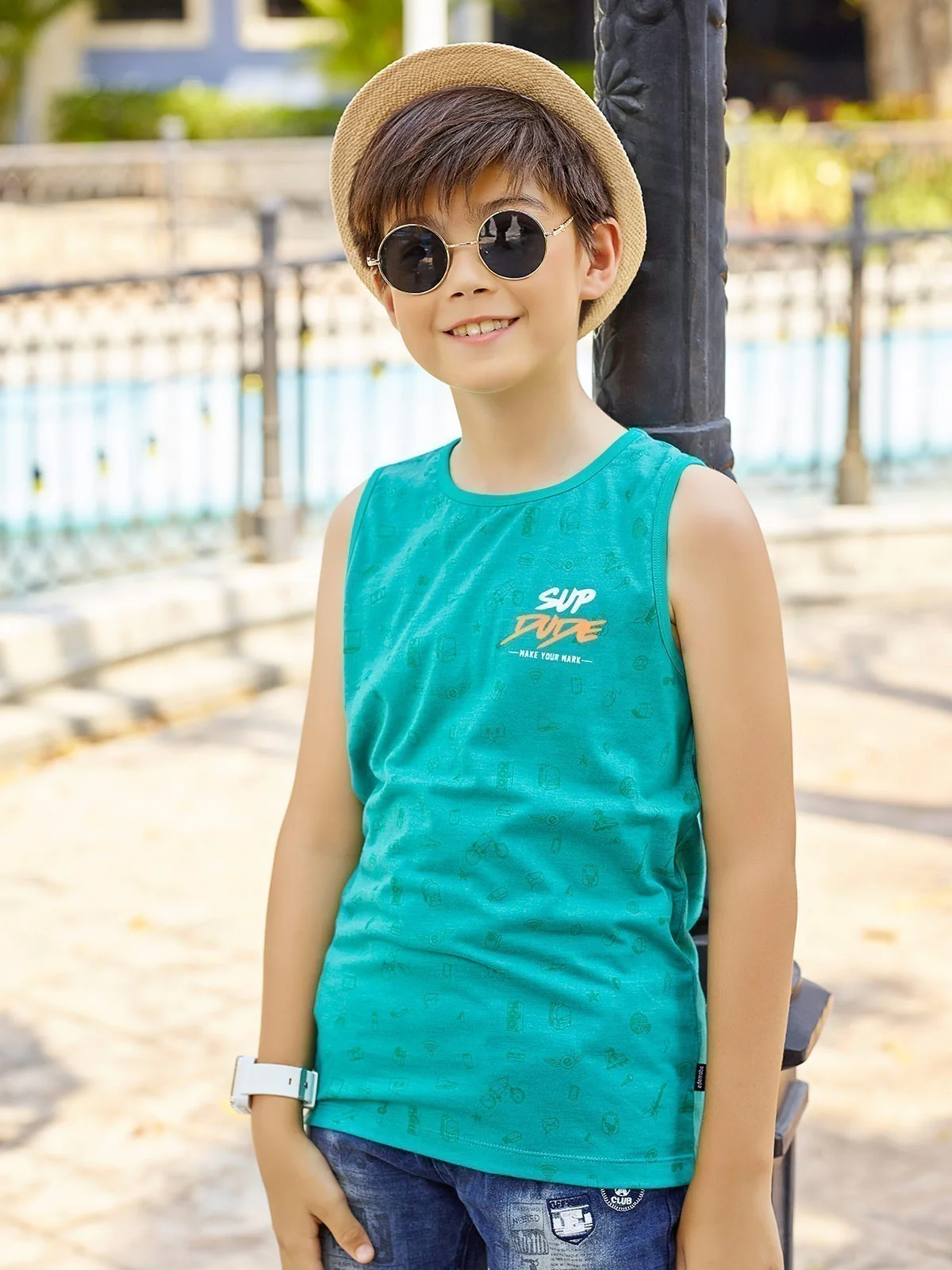 Boy's Sea Green Tank Top - EBTT19-007 - Image 2