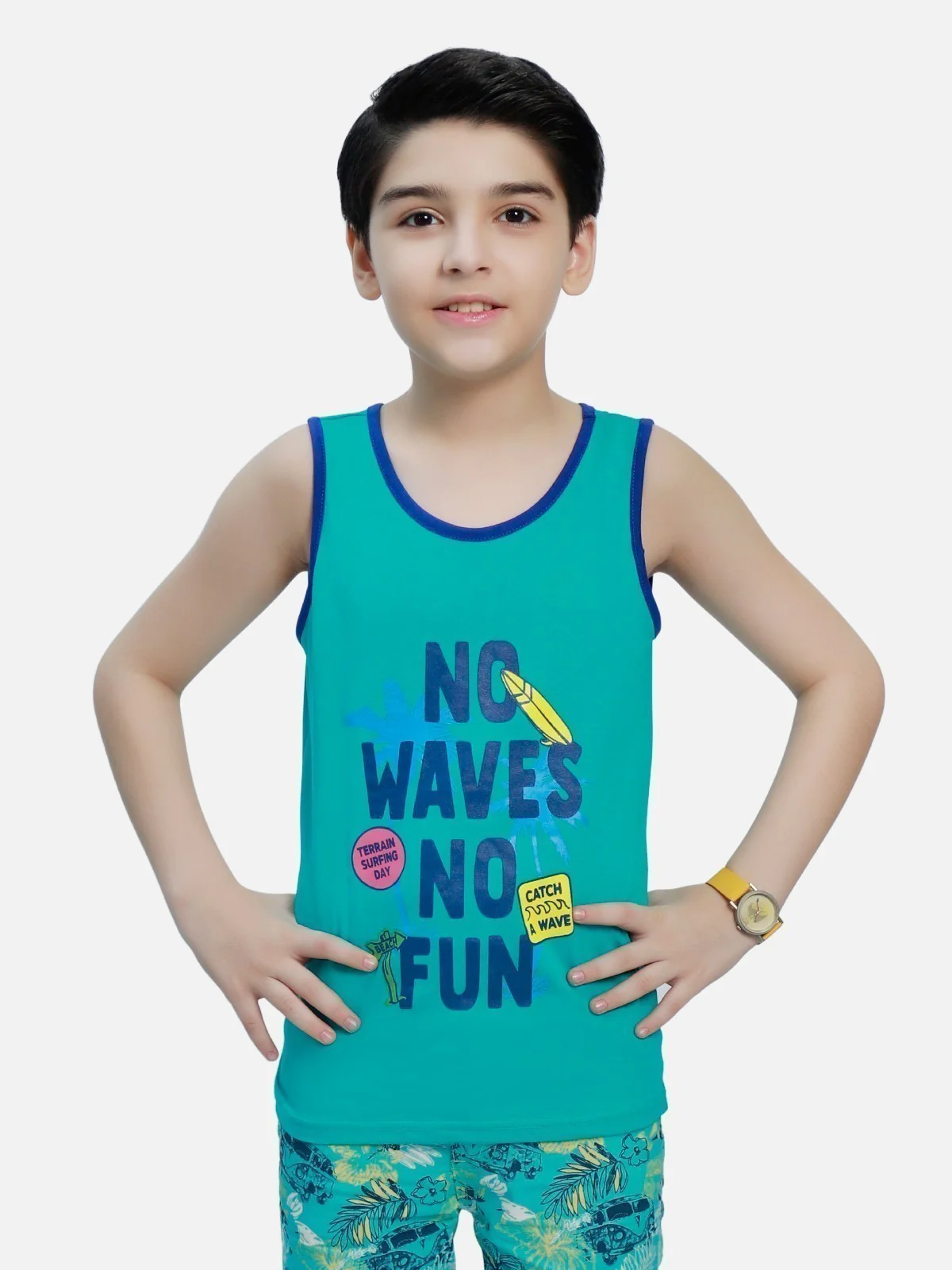 Boy's Sea Green Tank Top - EBTT20-001