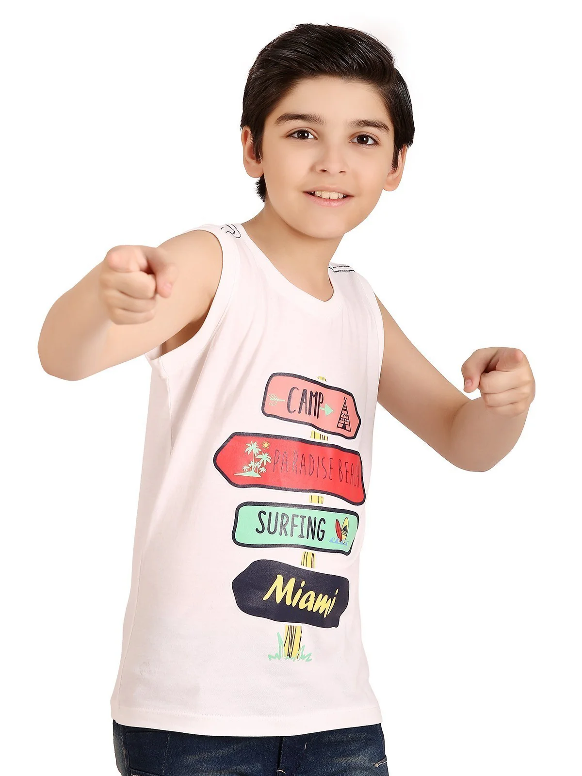 Boy's White Tank Top - EBTT20-006
