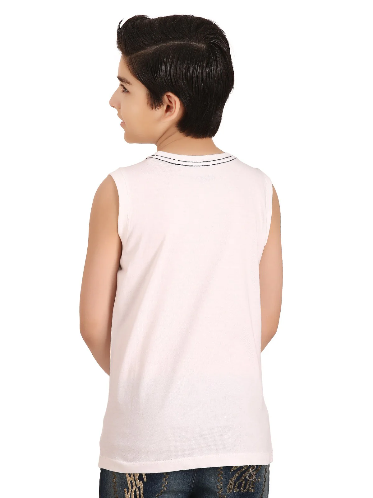 Boy's White Tank Top - EBTT20-006 - Image 3