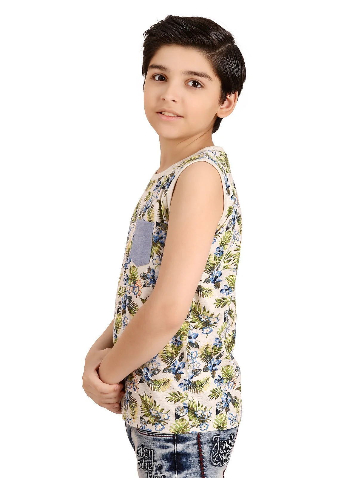 Boy's Grey Multi Tank Top - EBTT20-009 - Image 2
