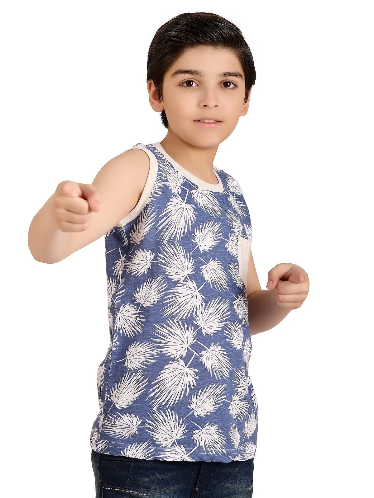 Boy's Blue Multi Tank Top - EBTT20-010