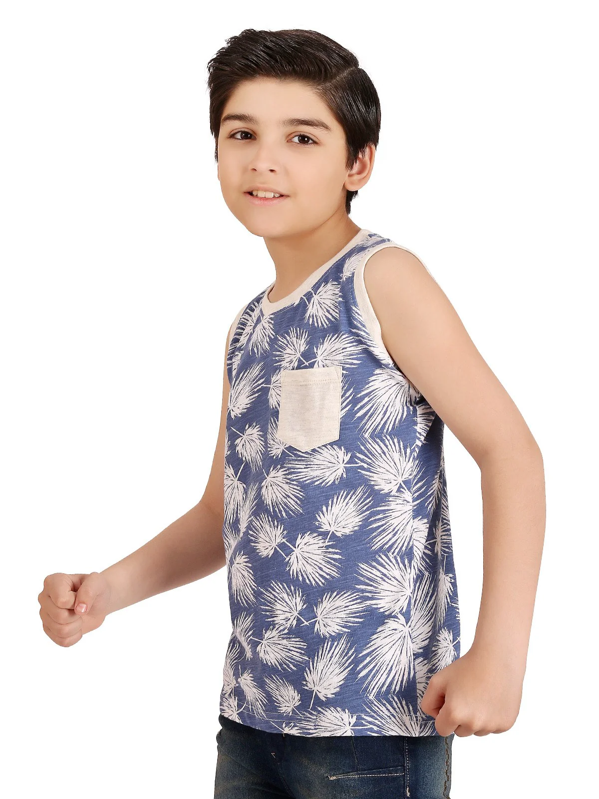 Boy's Blue Multi Tank Top - EBTT20-010 - Image 2