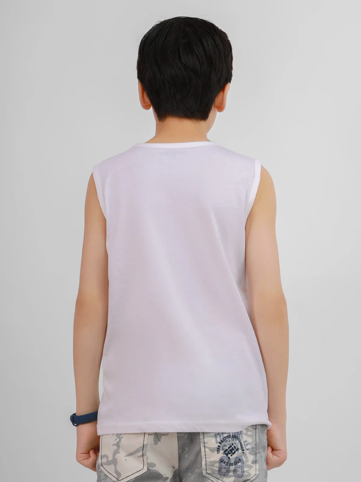 Boy's White Tank Top - EBTT21-005 - Image 2