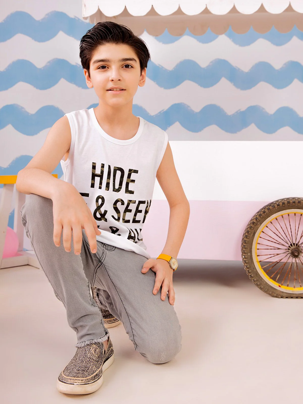 Boy's White Tank Top - EBTT21-005 - Image 4