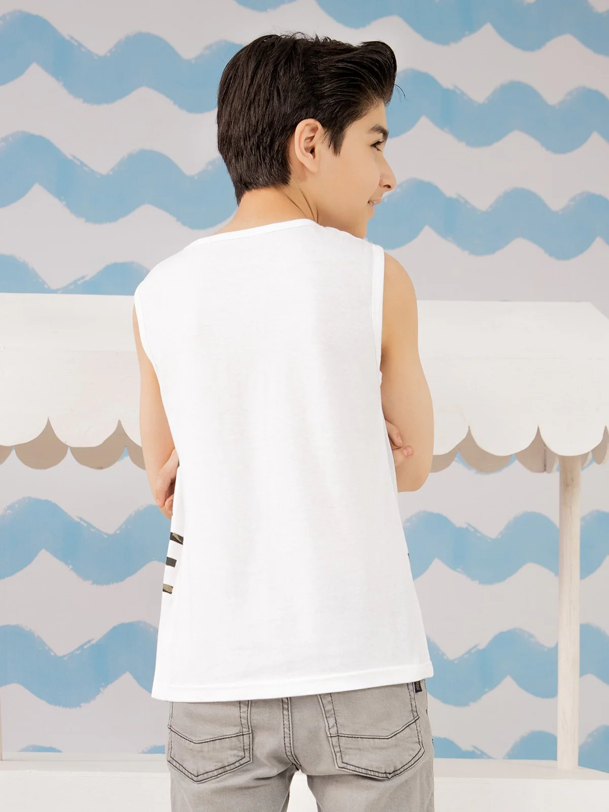 Boy's White Tank Top - EBTT21-005 - Image 5