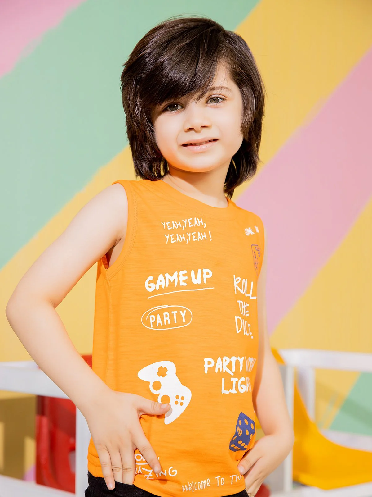 Boy's Orange Tank Top - EBTT21-007