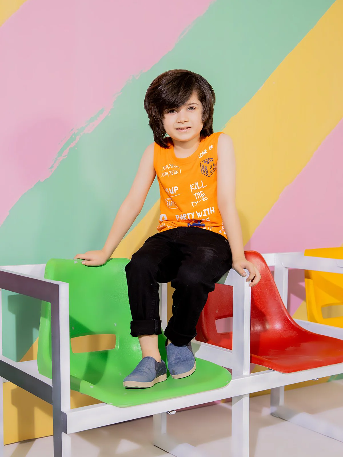 Boy's Orange Tank Top - EBTT21-007 - Image 3