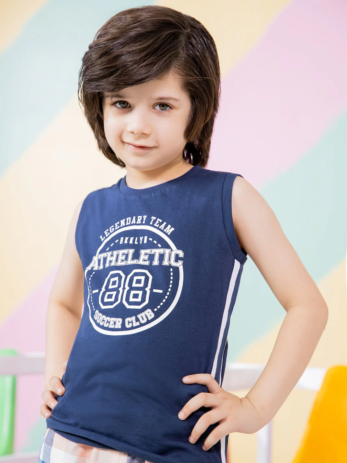 Boy's Navy Blue Tank Top - EBTT21-009 - Image 2