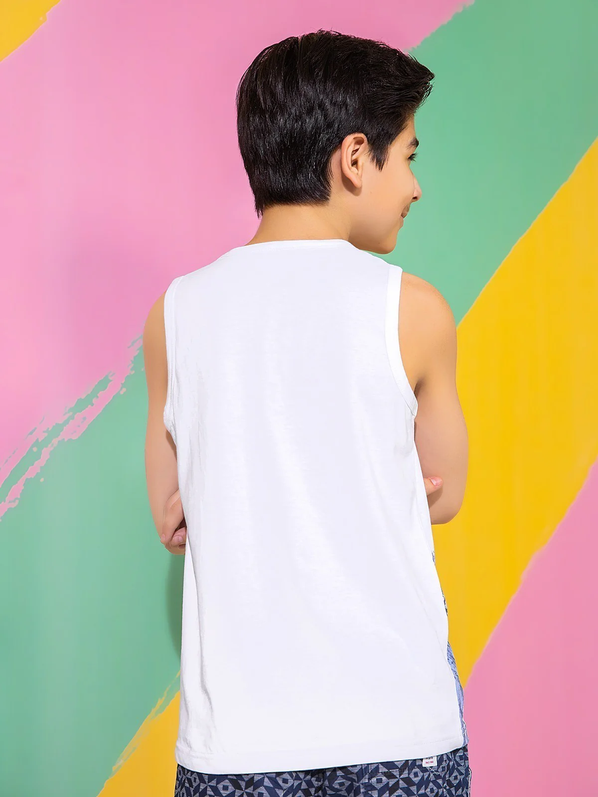 Boy's White Tank Top - EBTT21-011 - Image 2