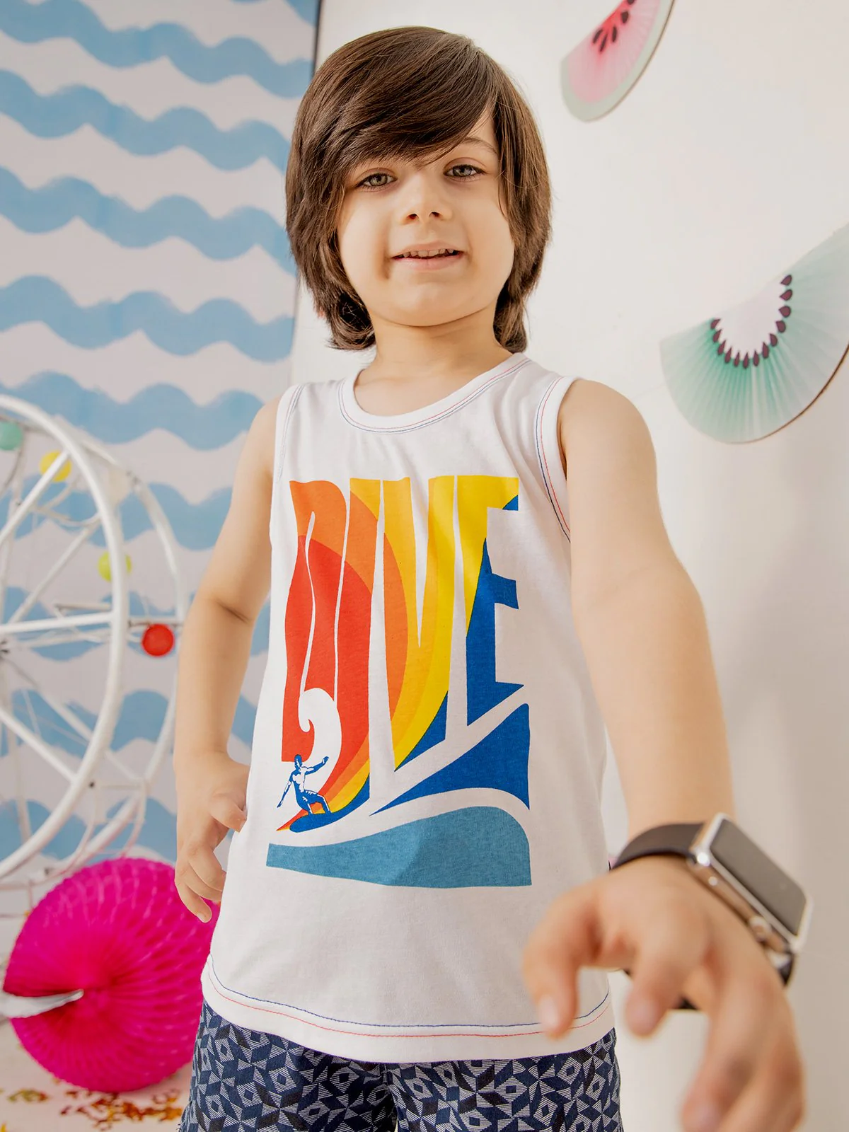 Boy's White Tank Top - EBTT21-014