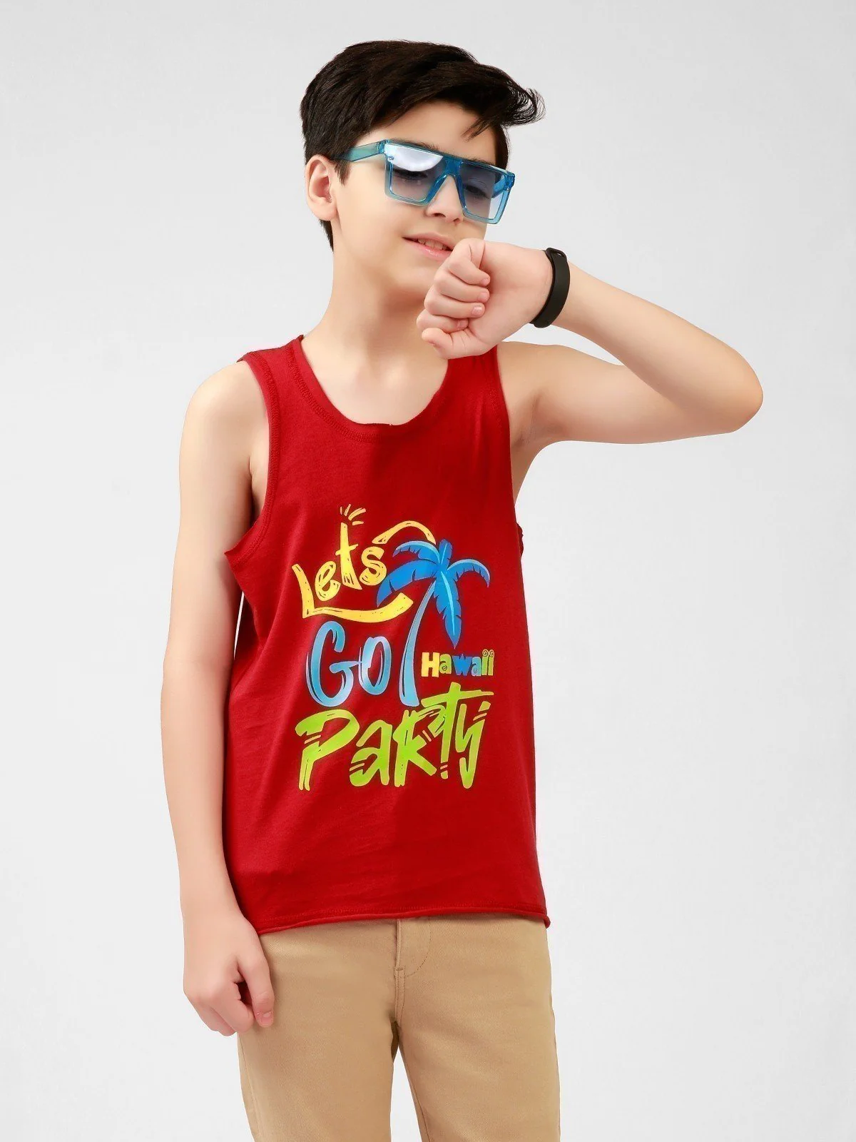 Boy's Maroon Tank Top - EBTT21-016