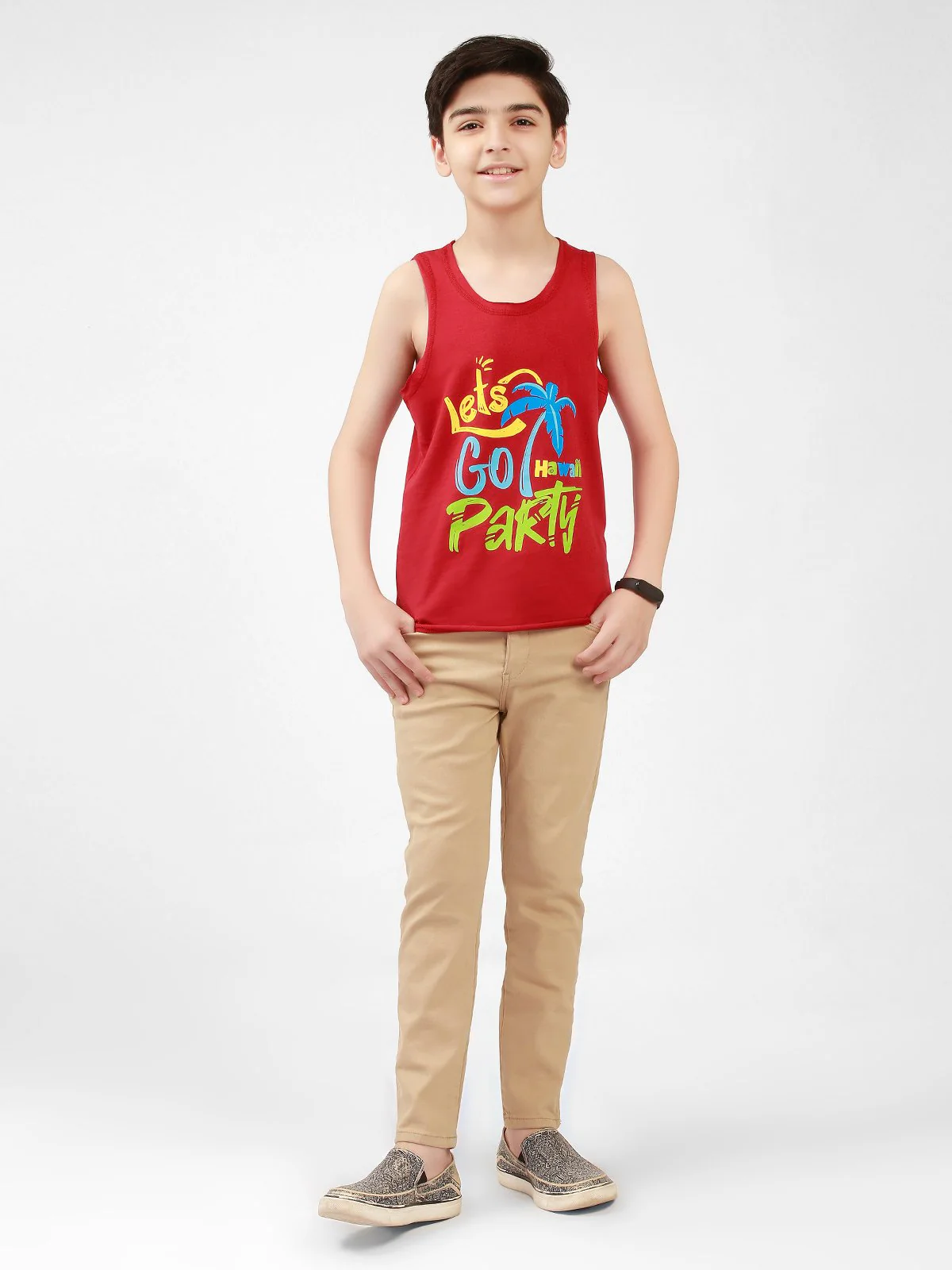 Boy's Maroon Tank Top - EBTT21-016 - Image 2