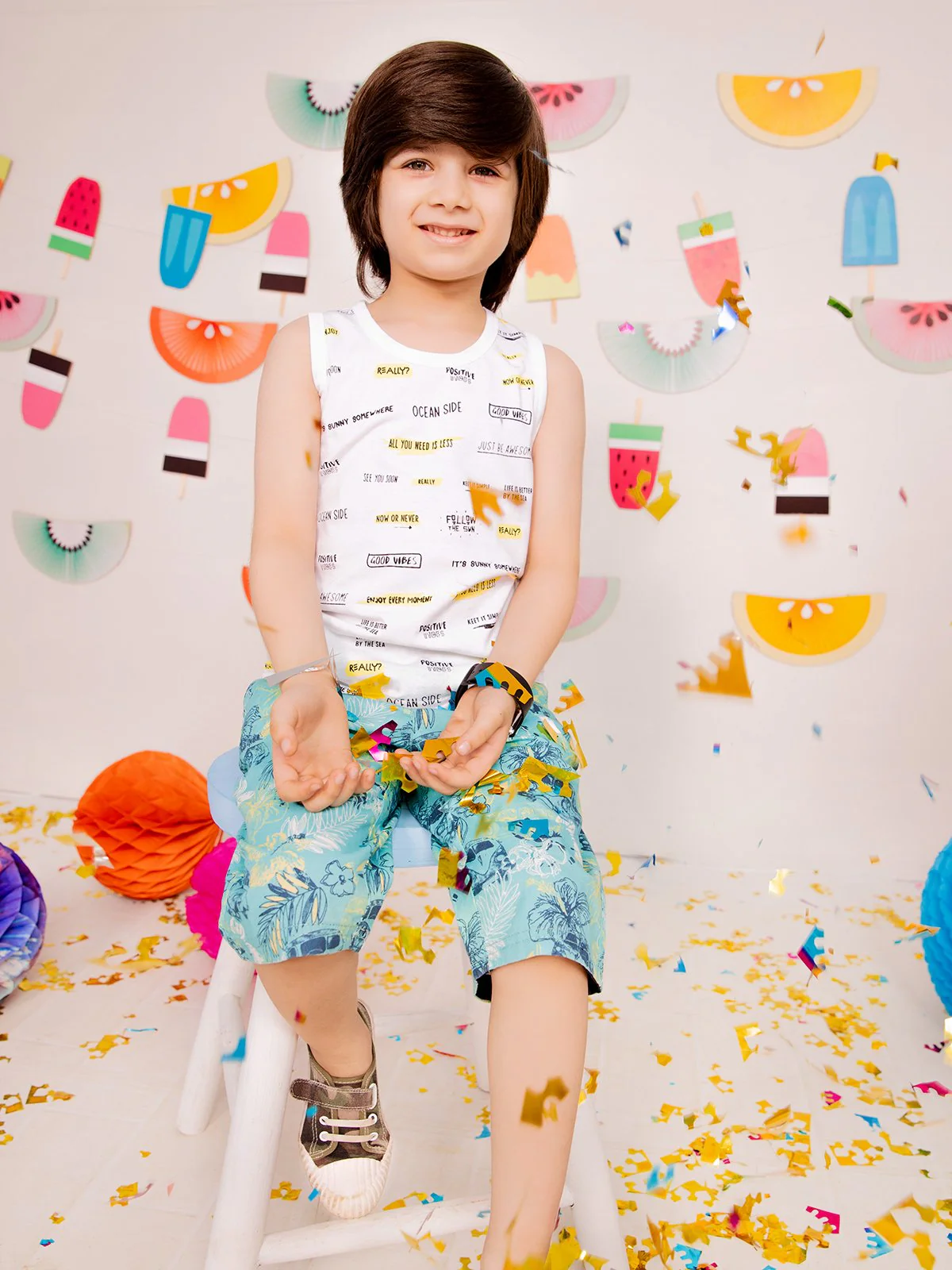 Boy's White Tank Top - EBTT21-018 - Image 3