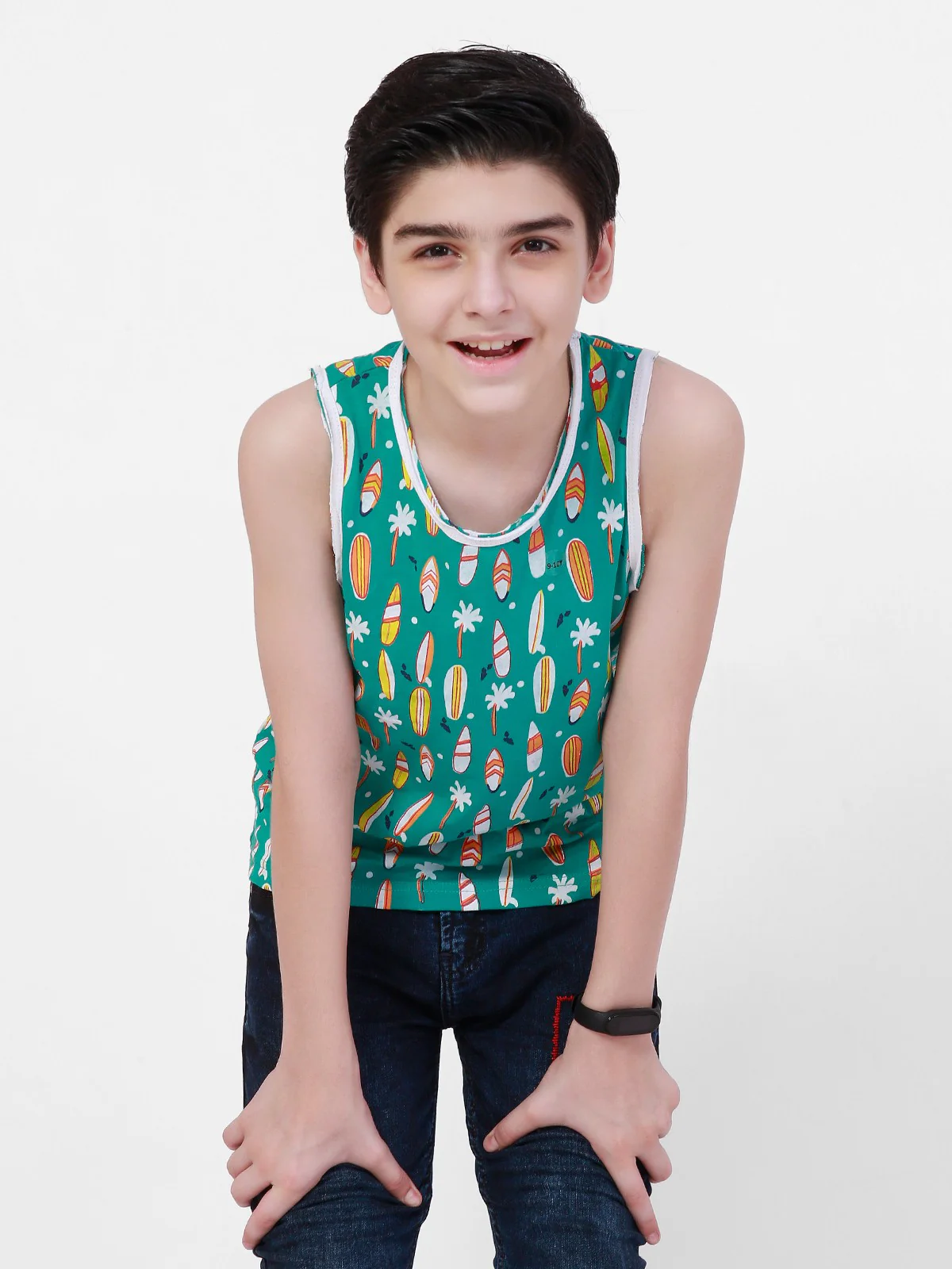 Boy's Teal Blue Tank Top - EBTT21-020 - Image 2