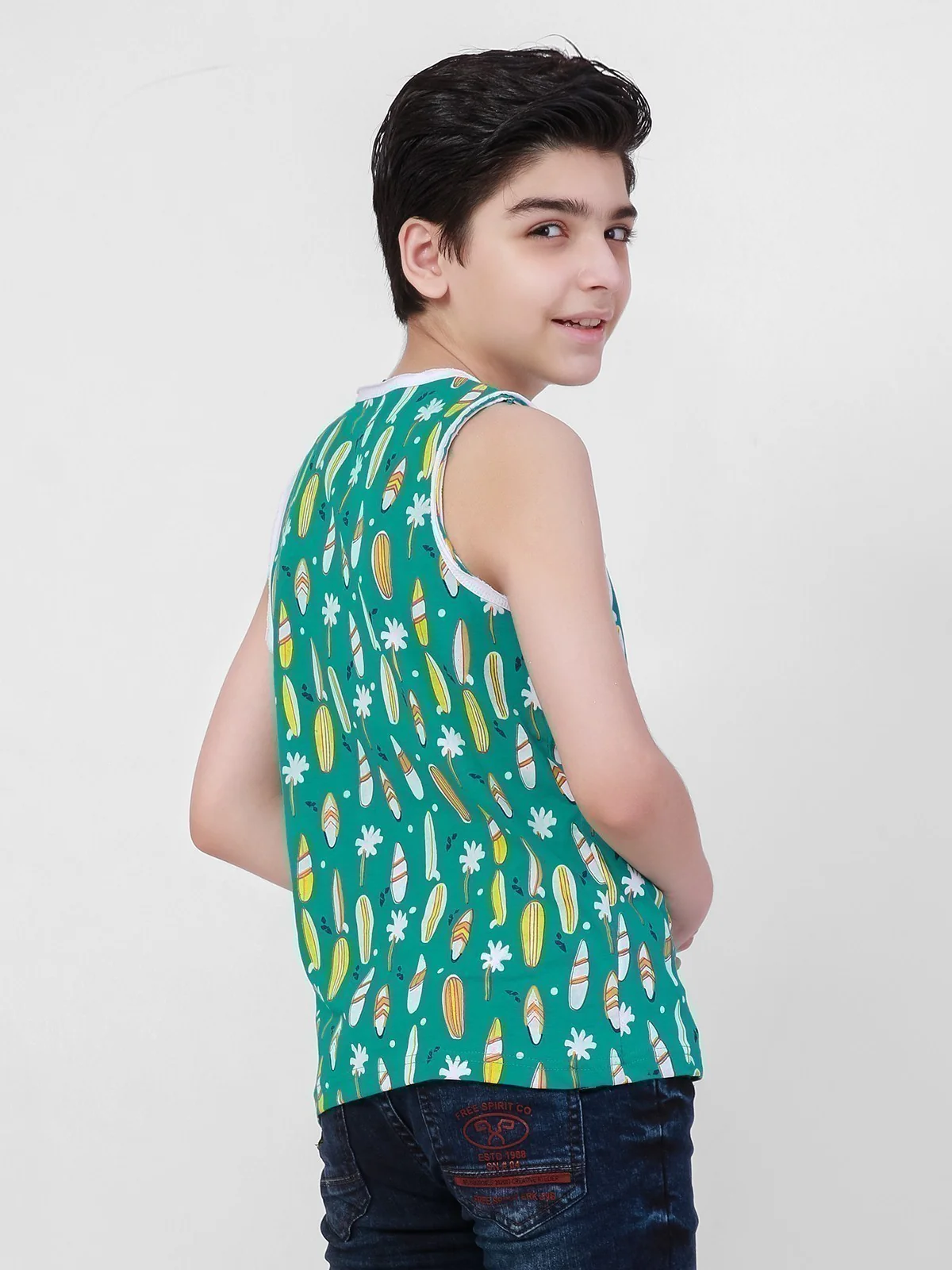Boy's Teal Blue Tank Top - EBTT21-020 - Image 3