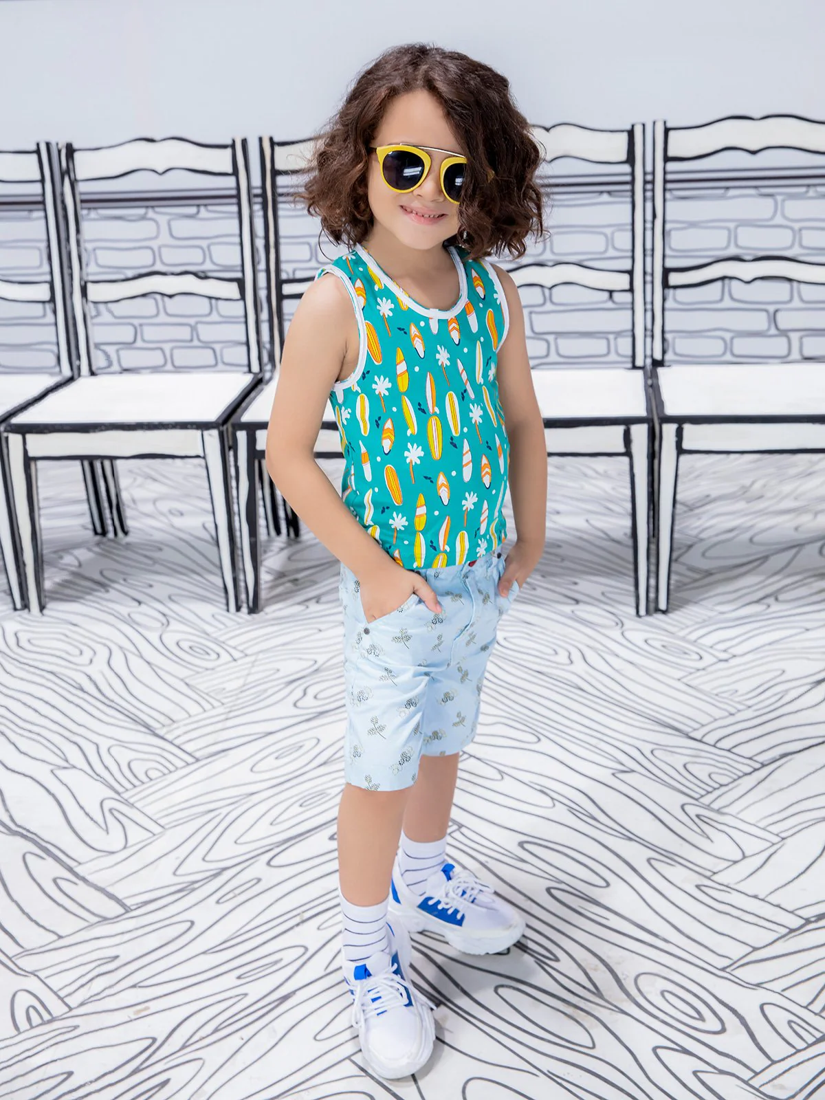 Boy's Teal Blue Tank Top - EBTT21-020 - Image 7