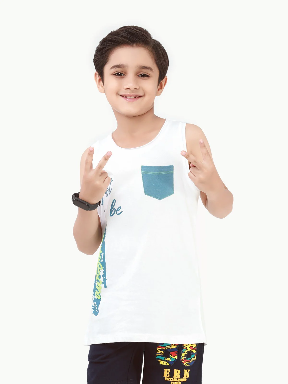 Boy's White Tank Top - EBTT22-008