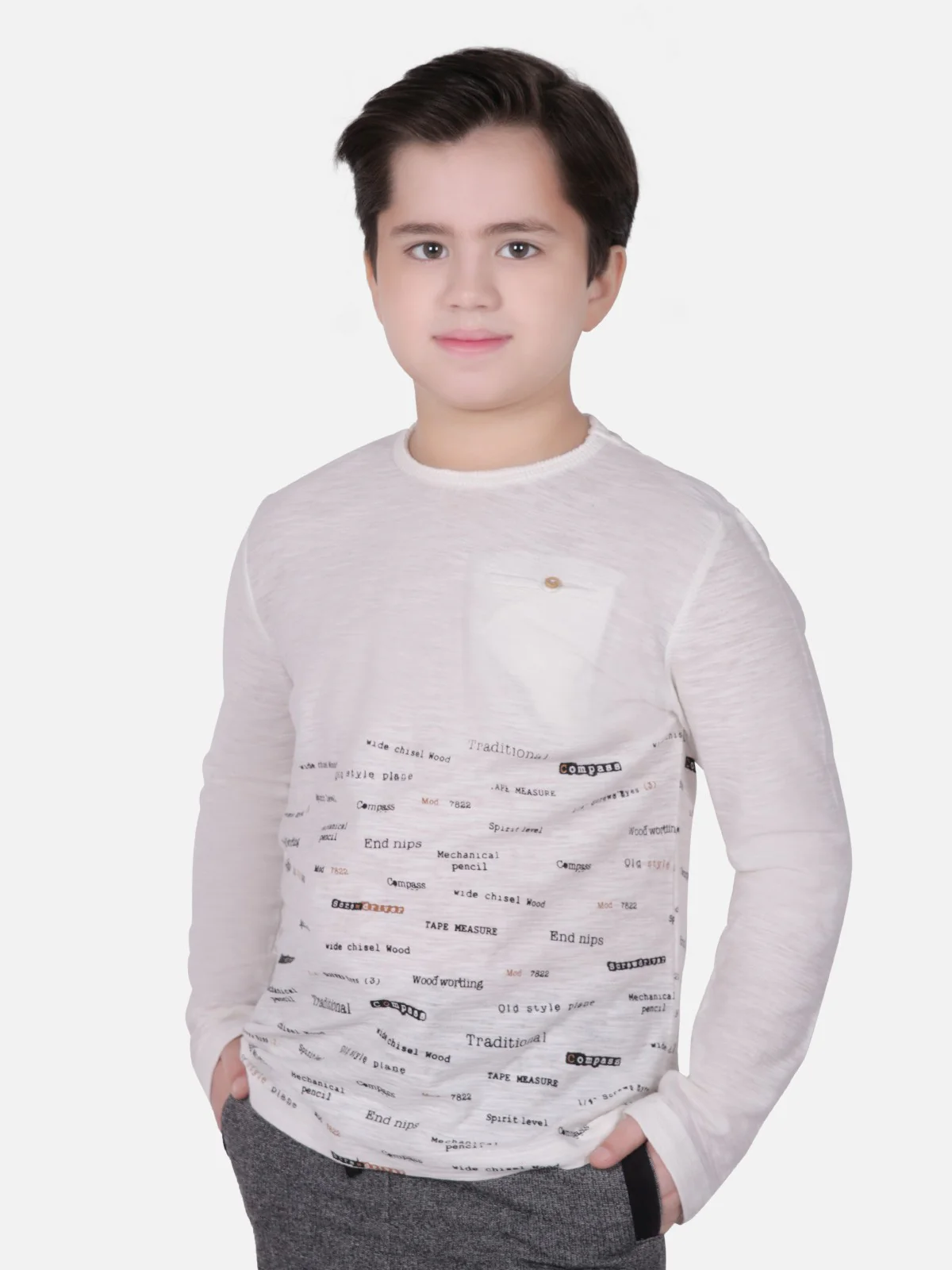Boy's Off White T-Shirt - EBTTF17-022 - Image 2