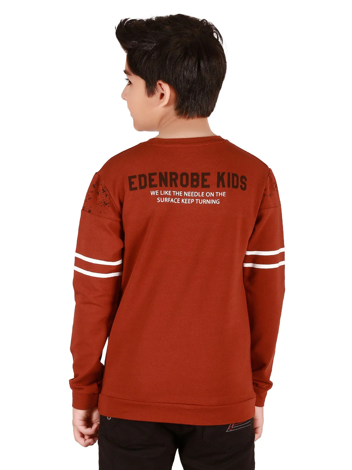 Boy's Choco Brown Full Sleeves T-Shirt - EBTTF19-005 - Image 2