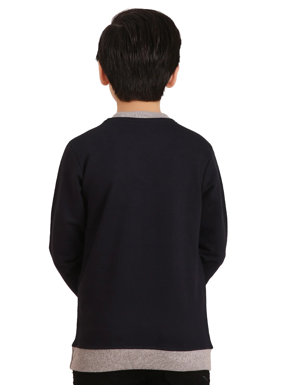 Boy's Deep Navy Full Sleeves T-Shirt - EBTTF19-018 - Image 3