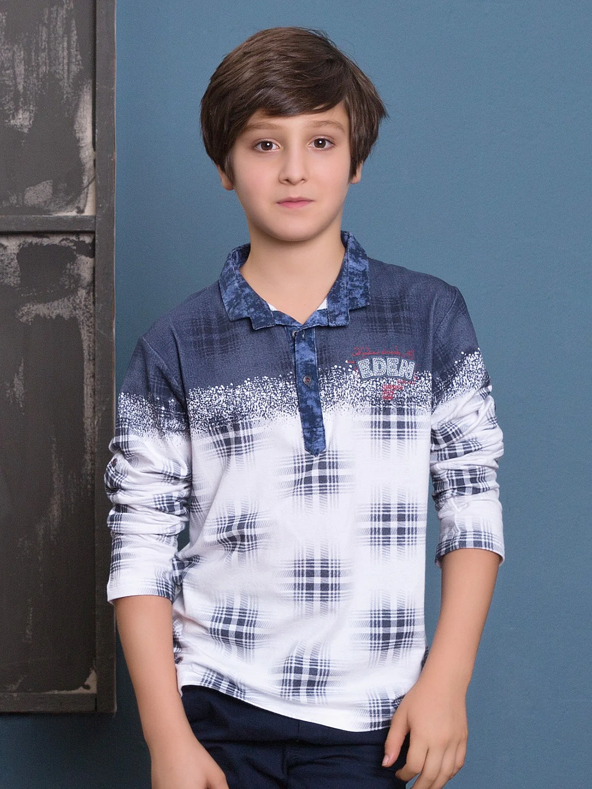 Boy's Blue & White T-Shirt - EBTTS17-2407 - Image 2