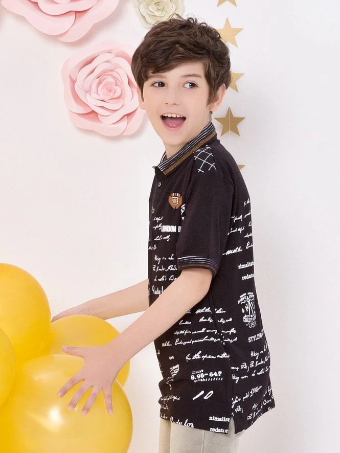 Boys Black T-Shirt - EBTTS18-2422 - Image 2