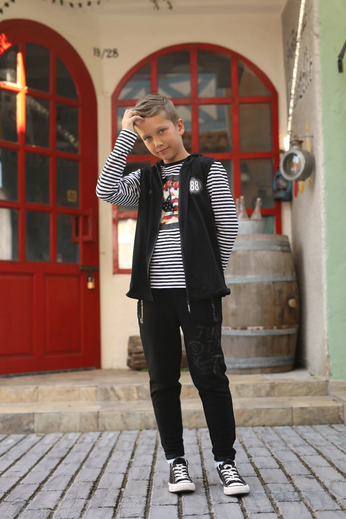 Boy's Black & White T-Shirt - EBTTS18-2439 - Image 2