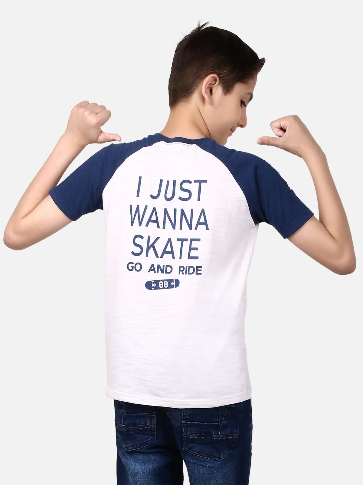 Boy's Off White T-Shirt - EBTTS19-001 - Image 3