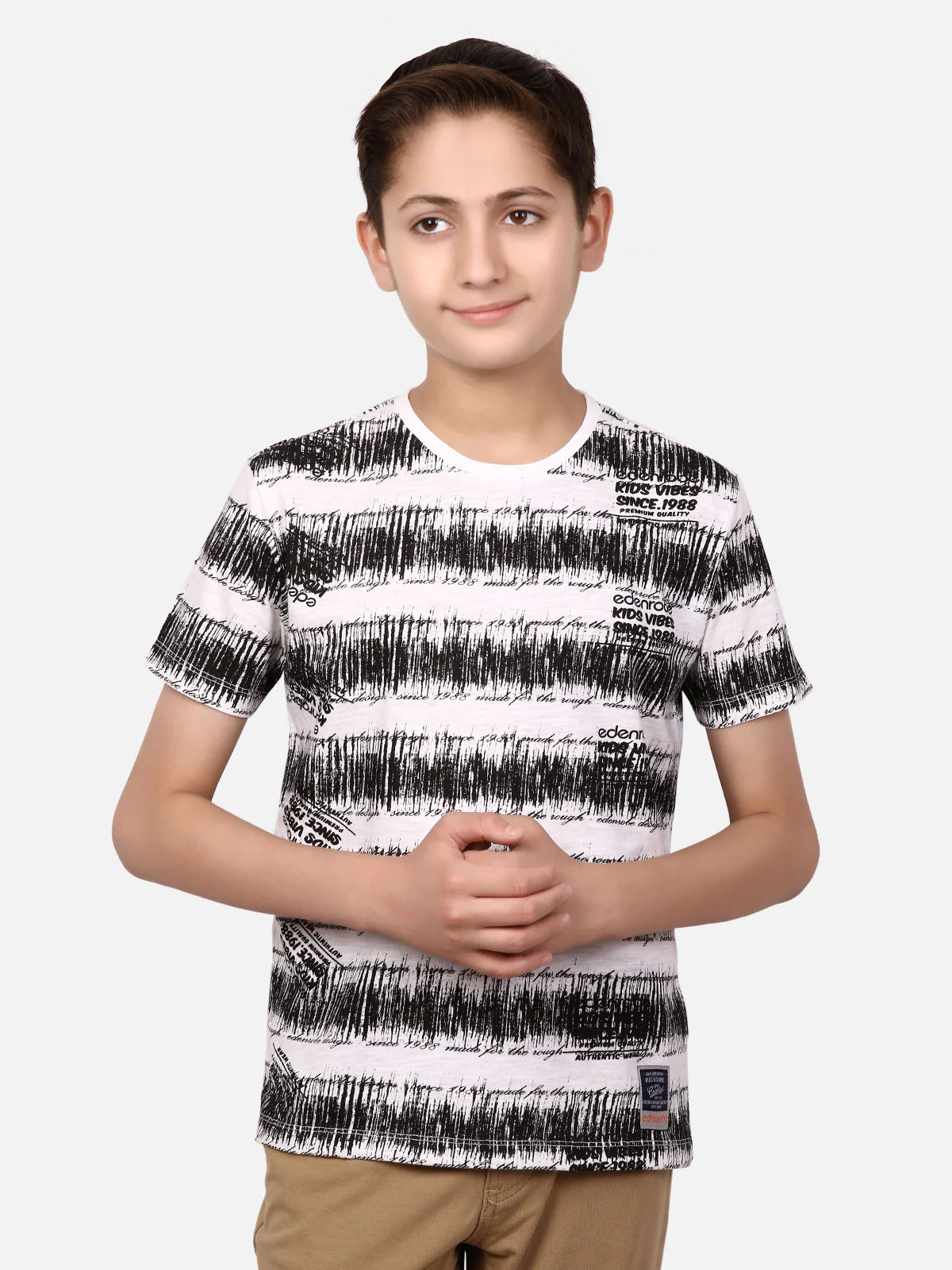 Boy's Black & White T-Shirt - EBTTS19-010 - Image 2