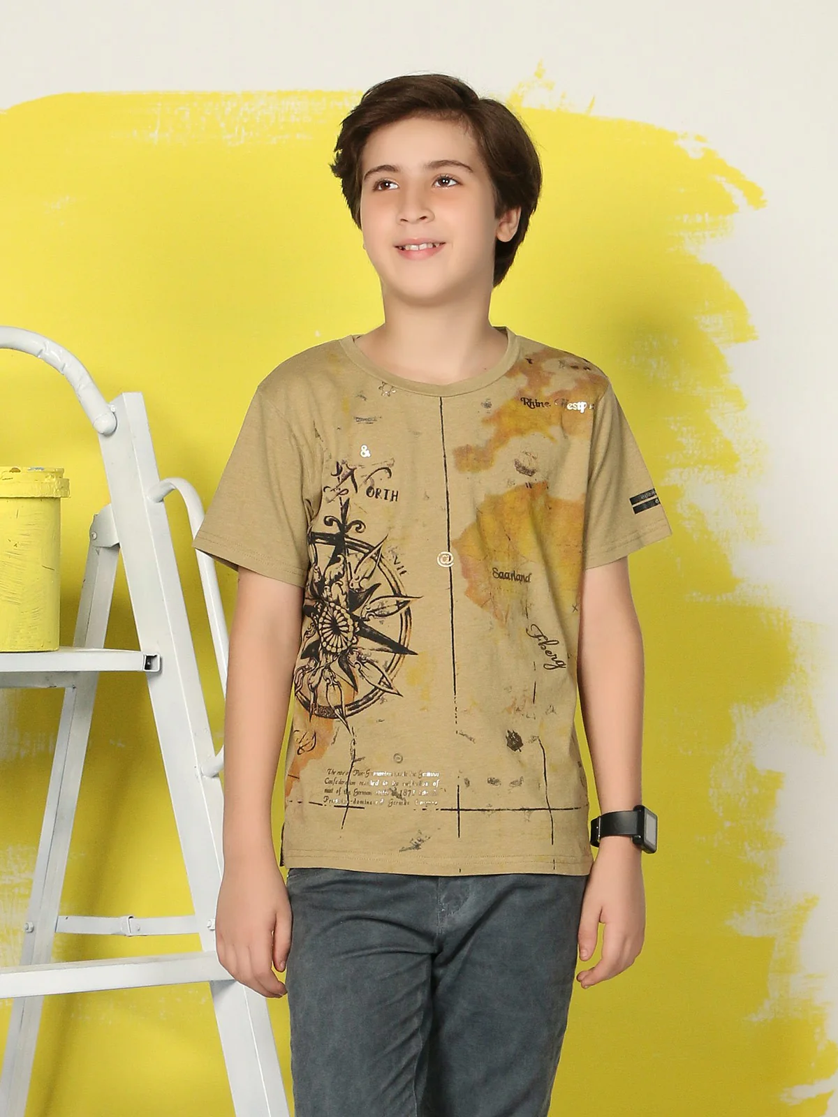 Boy's Light Olive T-Shirt - EBTTS19-2447 - Image 2