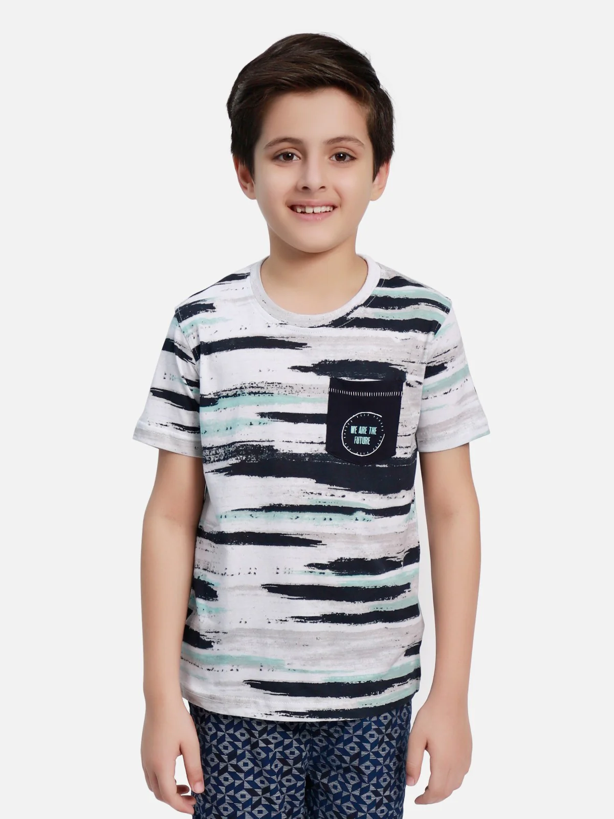 Boy's White Multi T-Shirt - EBTTS20-025