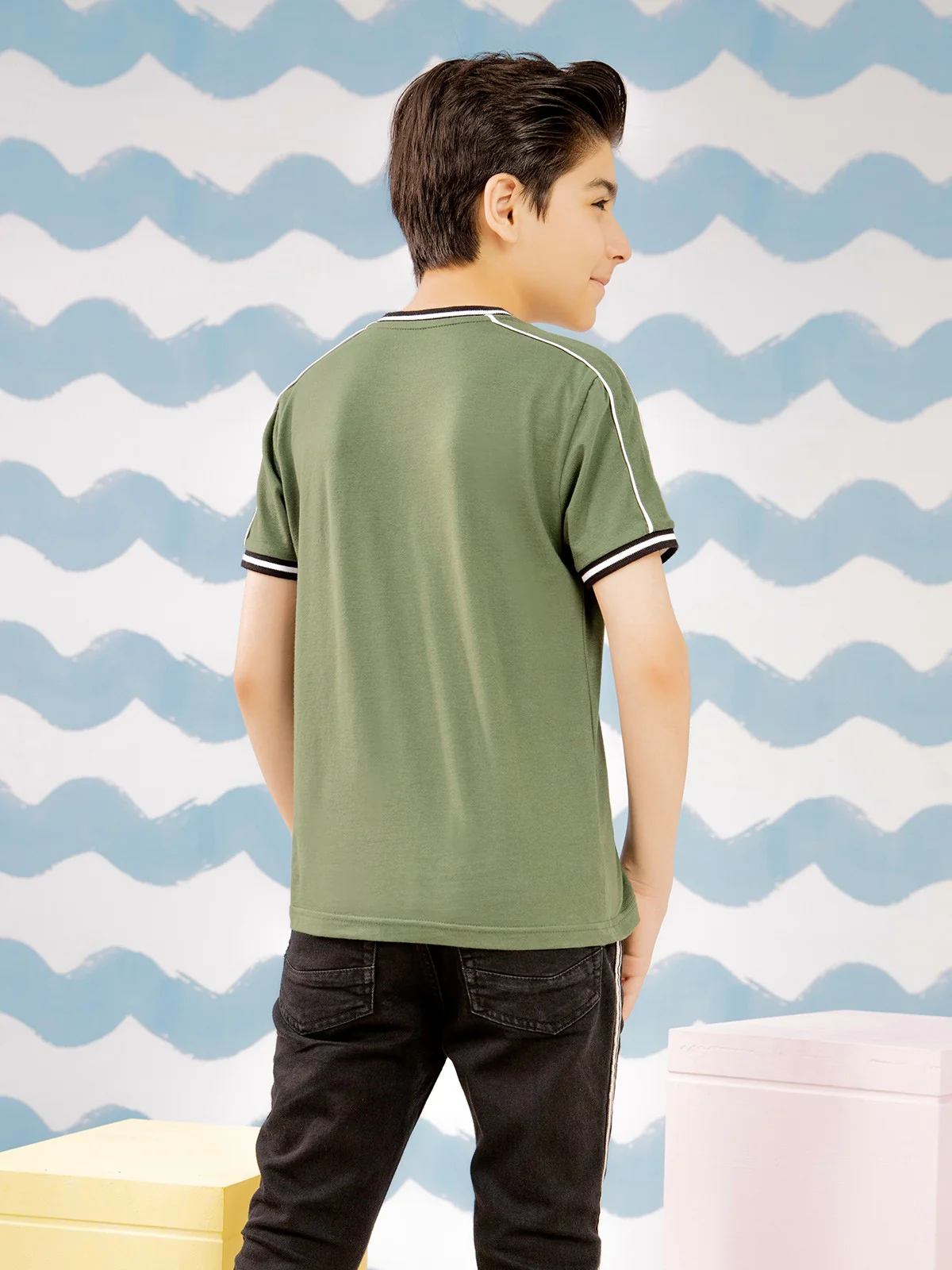 Boy's Olive T-Shirt - EBTTS21-005 - Image 3