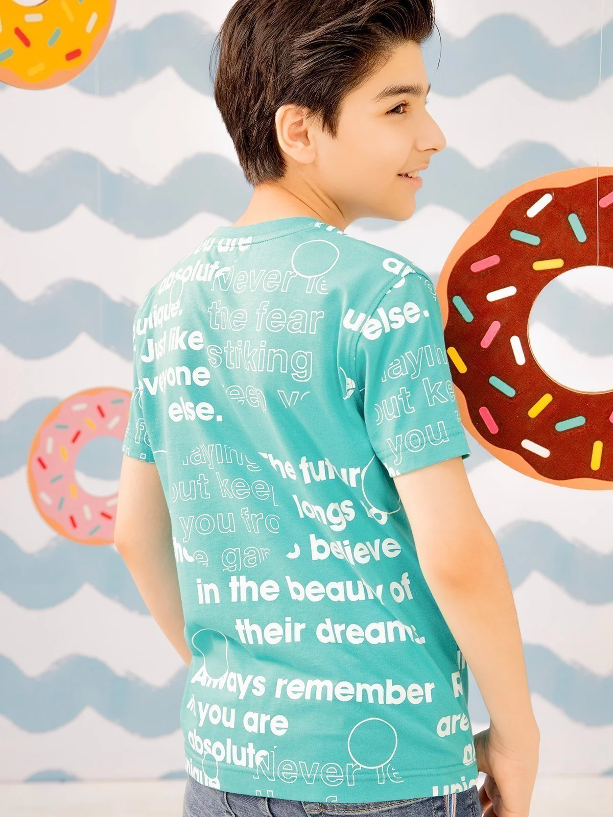 Boy's Aqua T-Shirt - EBTTS21-031 - Image 3