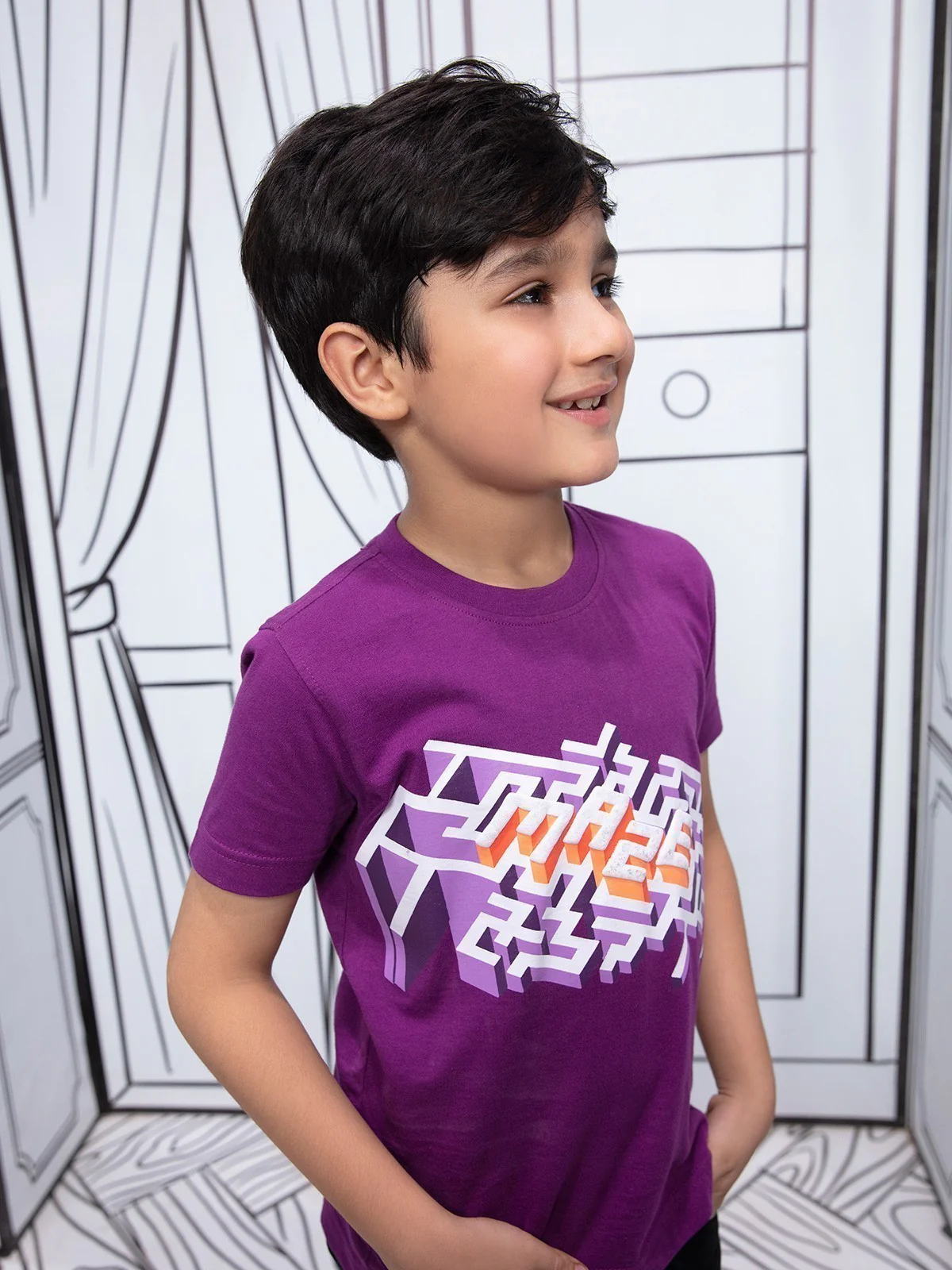 Boy's Purple T-Shirt - EBTTS21-055 - Image 3