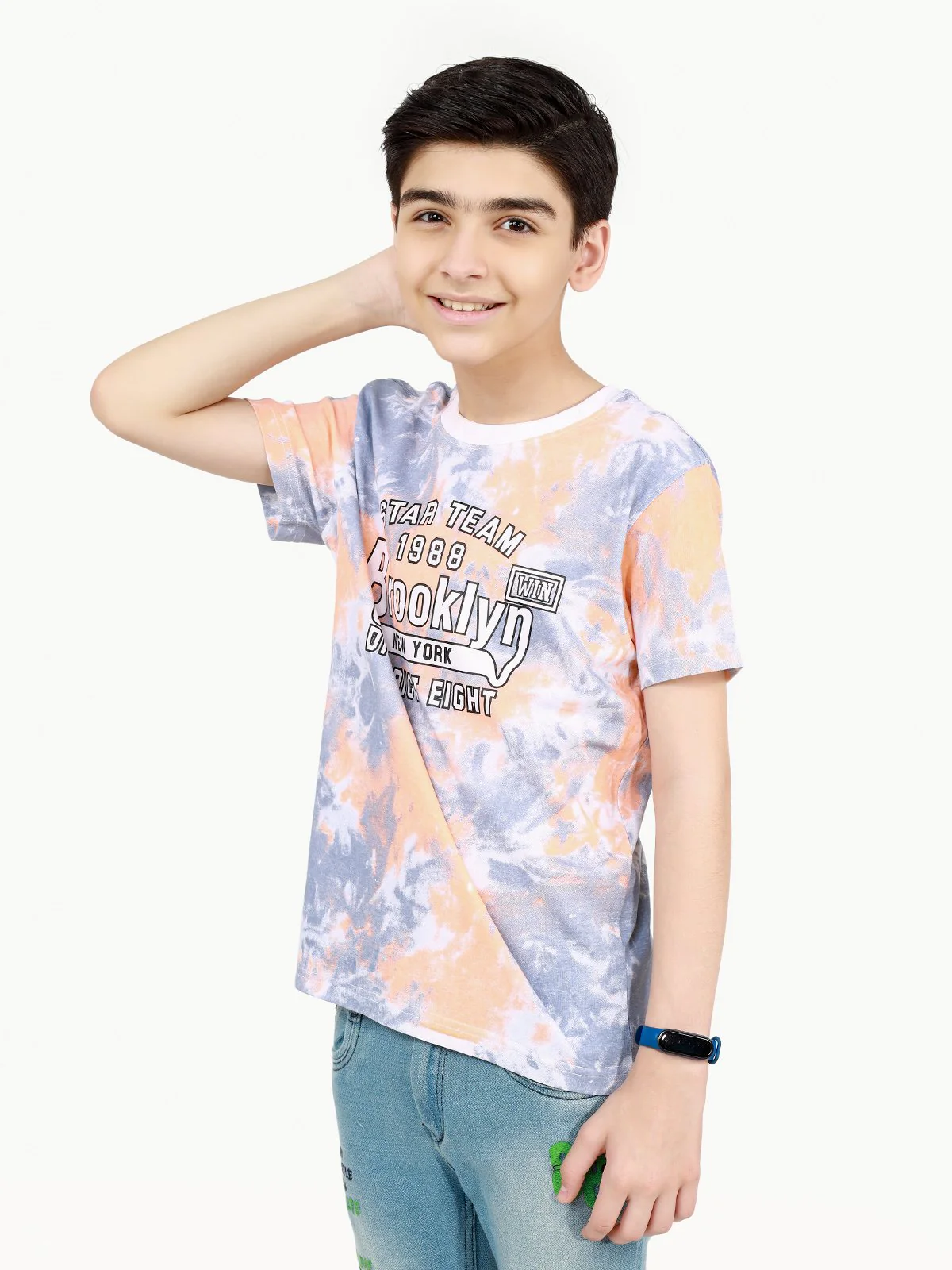 Boy's Peach & Grey T-Shirt - EBTTS21-064 - Image 6