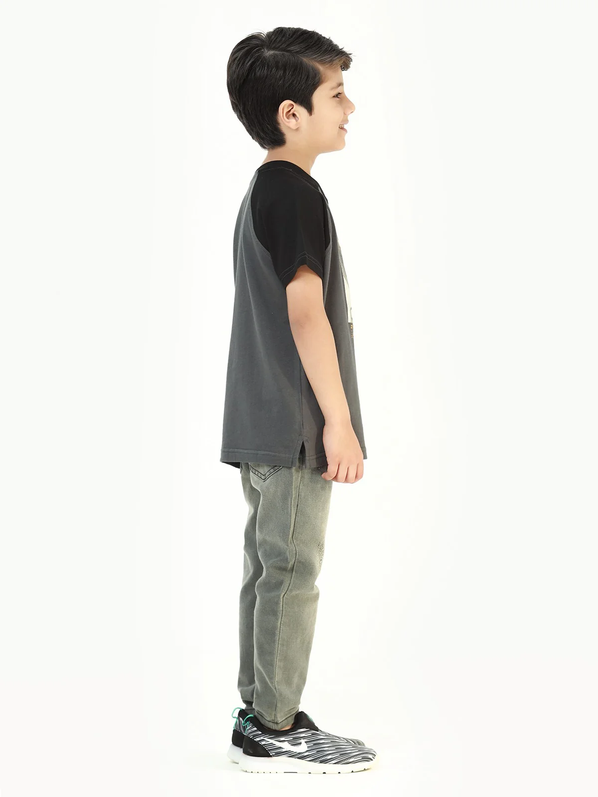 Boy's Grey & Black T-Shirt - EBTTS22-030 - Image 2