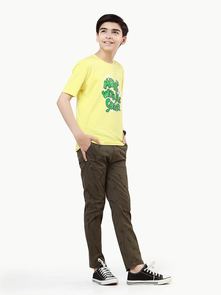 Boy's Light Yellow T-Shirt - EBTTS22-034 - Image 2