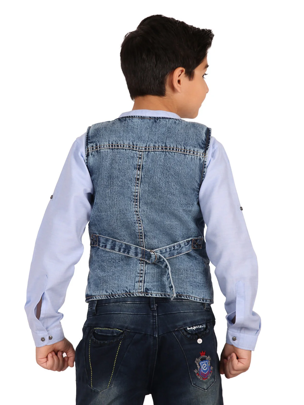 Boy's Blue Waist Coat Casual - EBTWC19-002 - Image 2