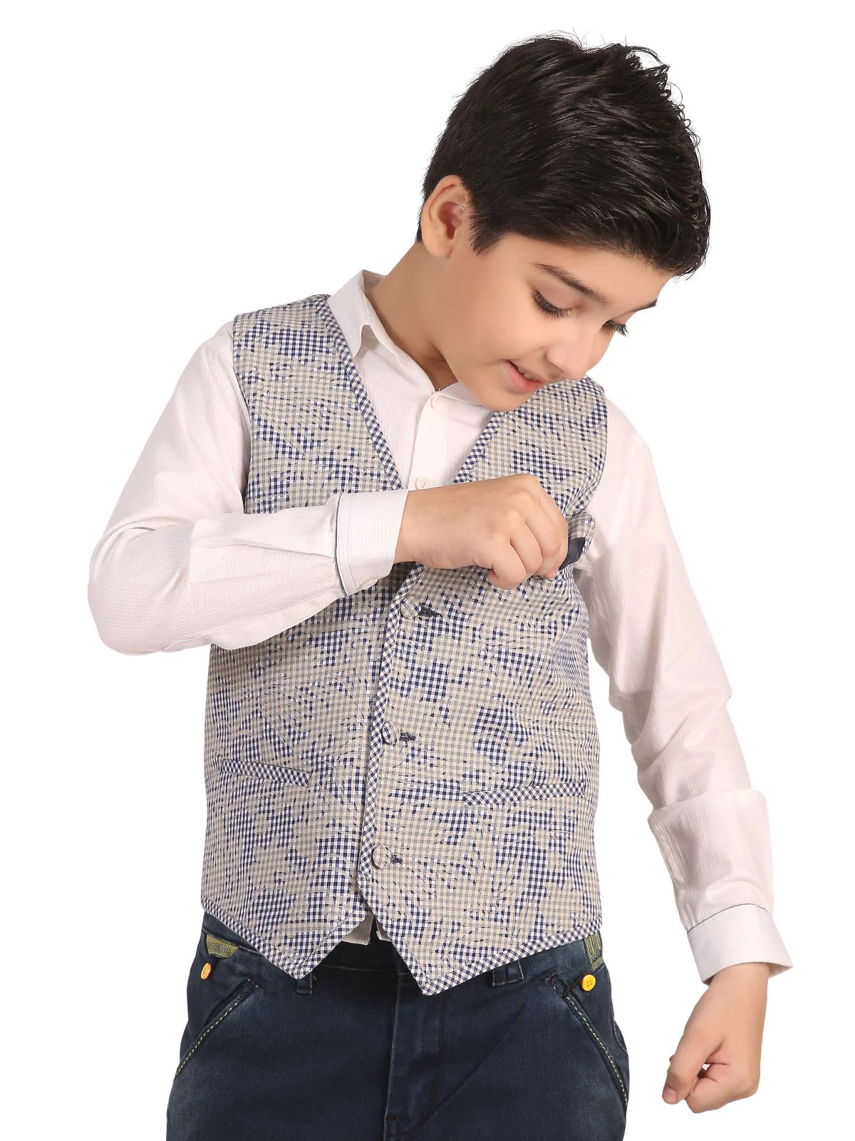 Boy's Blue Waist Coat - EBTWC19-28027 - Image 3