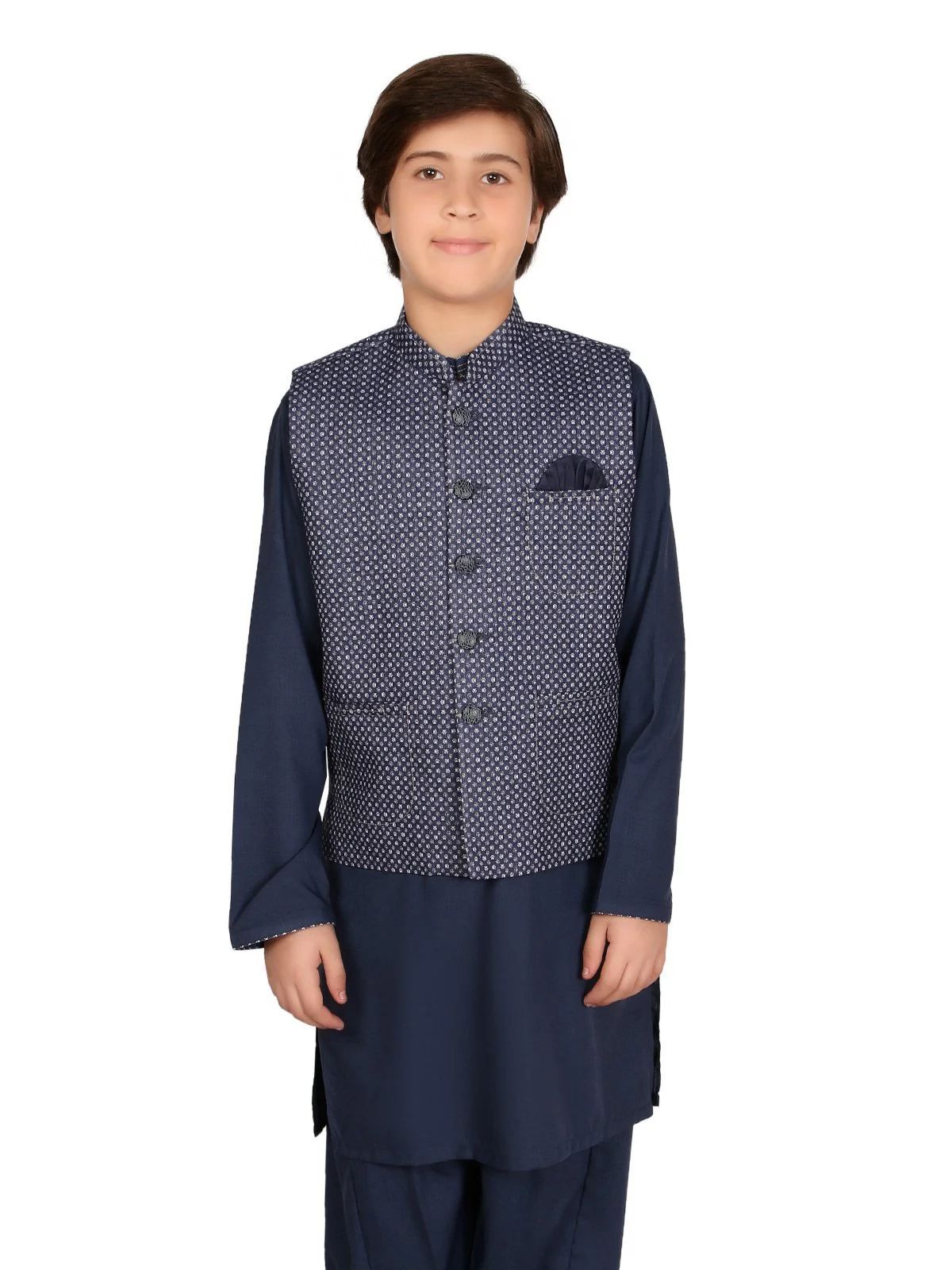 Boy's Blue Waist Coat Suit - EBTWCS19-25116 - Image 3