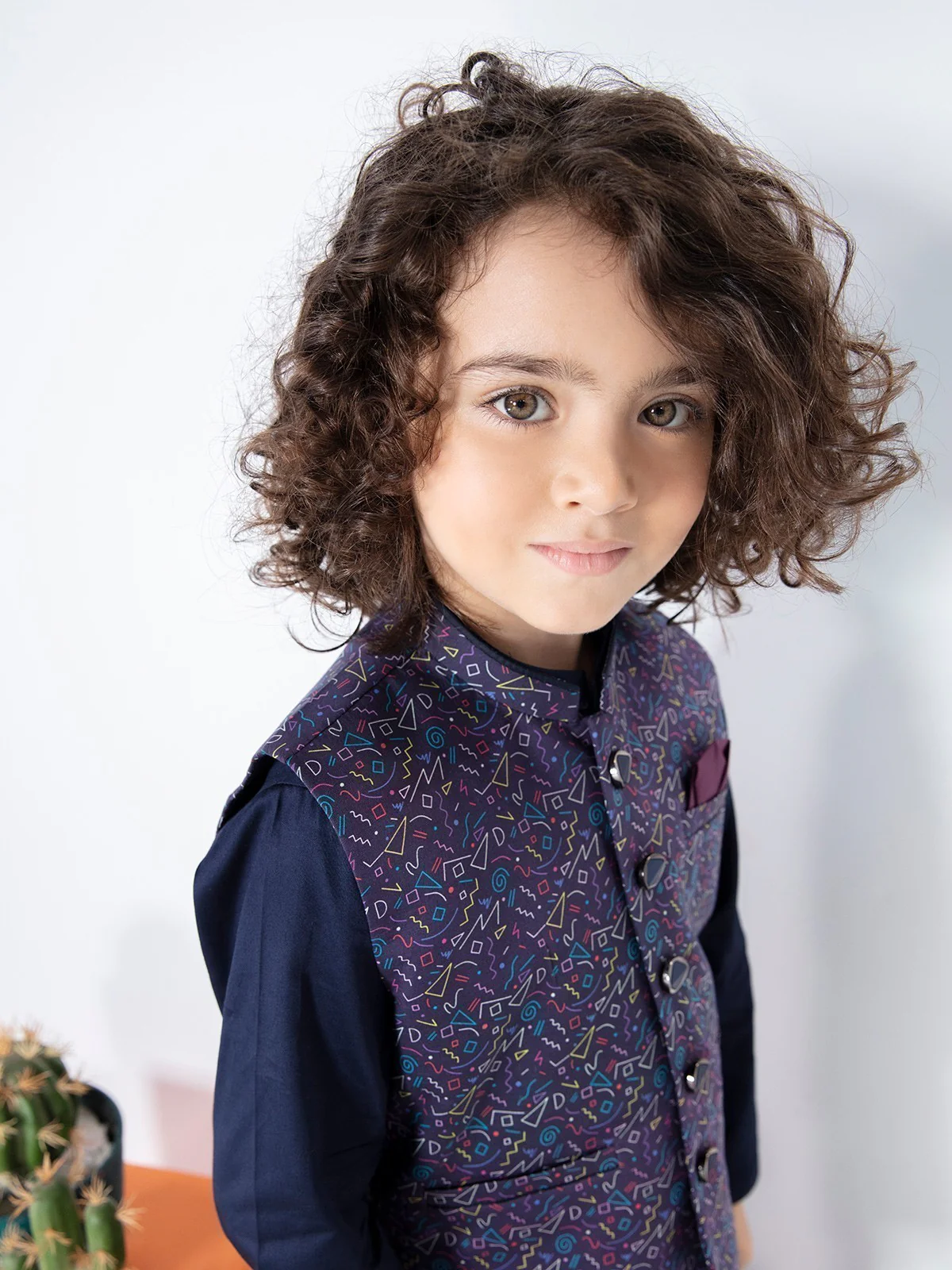Boy's Purple & Blue Waist Coat Suit - EBTWCS21-25140 - Image 4
